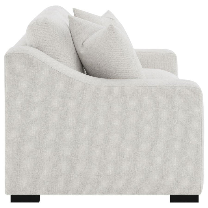 Ashlyn - Fabric Upholstered Track Arm Loveseat - Sand Stationary Loveseat modern furniture Contempo Furniture