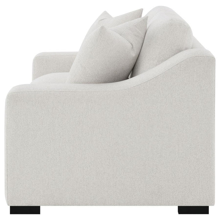 Ashlyn - Fabric Upholstered Track Arm Loveseat - Sand Stationary Loveseat modern furniture Contempo Furniture