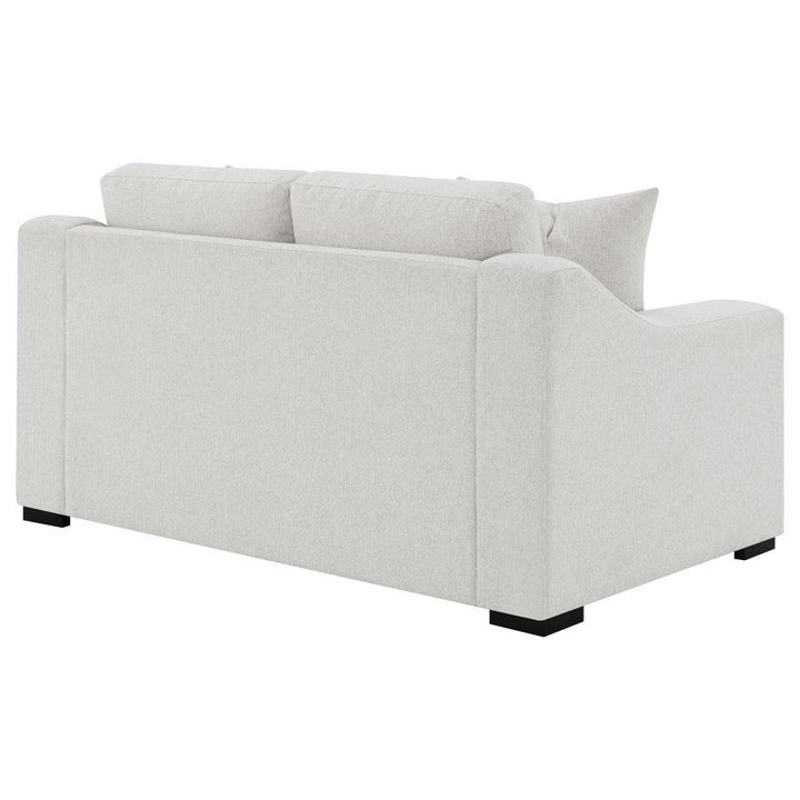 Ashlyn - Fabric Upholstered Track Arm Loveseat - Sand Stationary Loveseat modern furniture Contempo Furniture