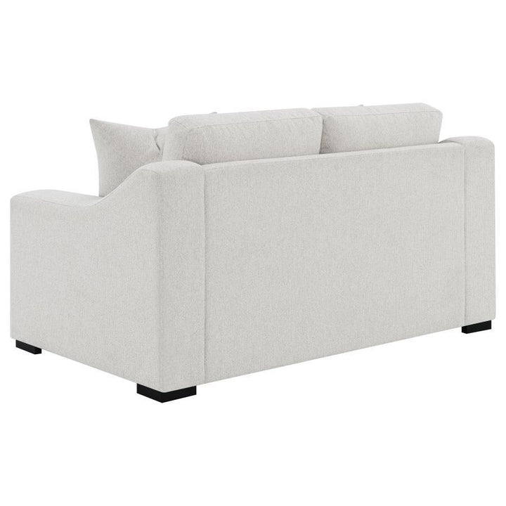 Ashlyn - Fabric Upholstered Track Arm Loveseat - Sand Stationary Loveseat modern furniture Contempo Furniture