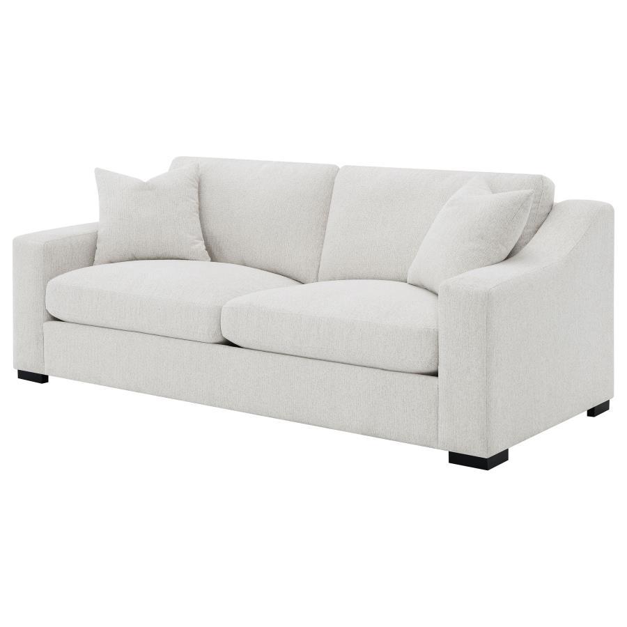 Ashlyn - Fabric Upholstered Track Arm Sofa - Sand Stationary Sofa modern furniture Contempo Furniture