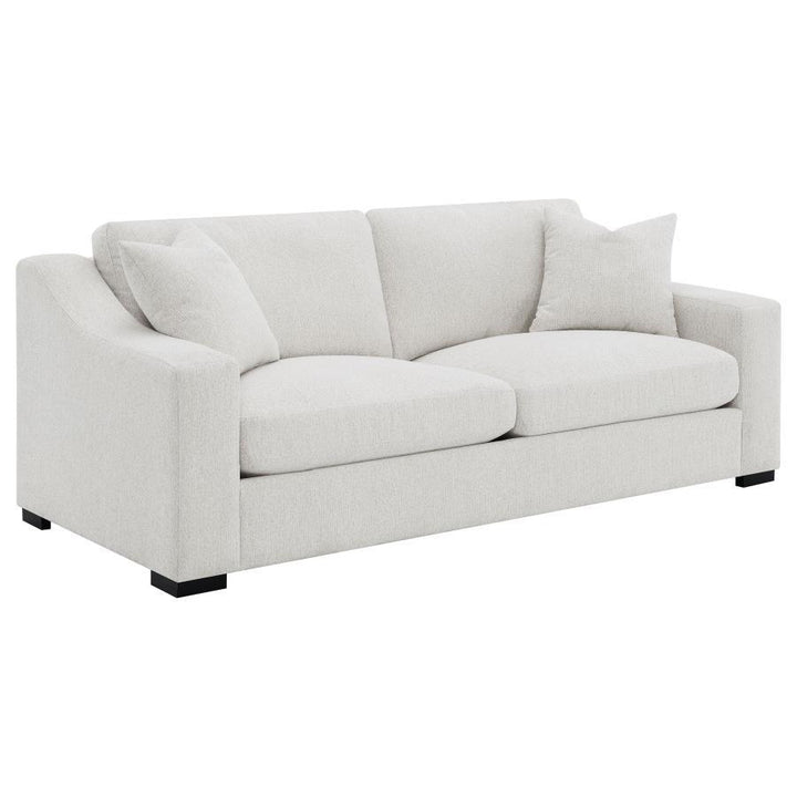 Ashlyn - Fabric Upholstered Track Arm Sofa - Sand Stationary Sofa modern furniture Contempo Furniture