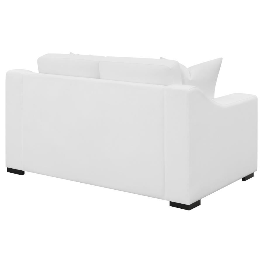 Ashlyn - Upholstered Sloped Arm Loveseat - White Stationary Loveseat modern furniture Contempo Furniture