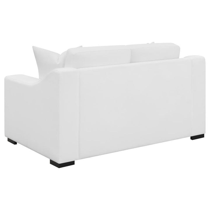 Ashlyn - Upholstered Sloped Arm Loveseat - White Stationary Loveseat modern furniture Contempo Furniture