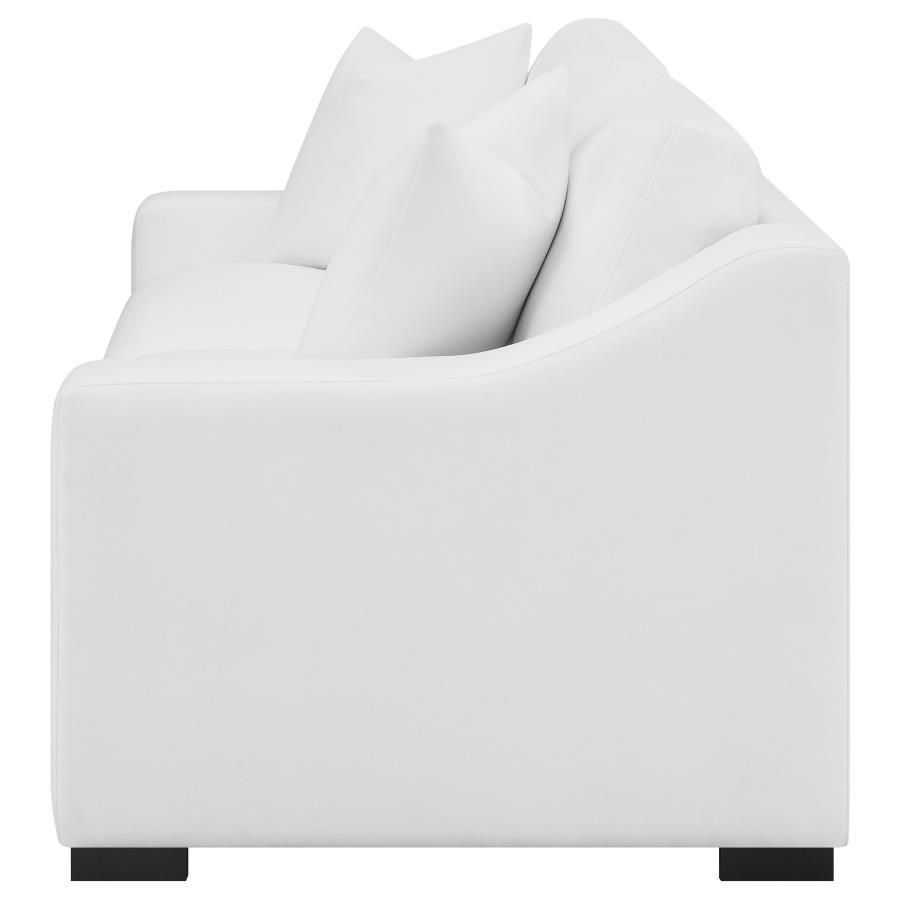 Ashlyn - Upholstered Sloped Arm Sofa - White Stationary Sofa modern furniture Contempo Furniture