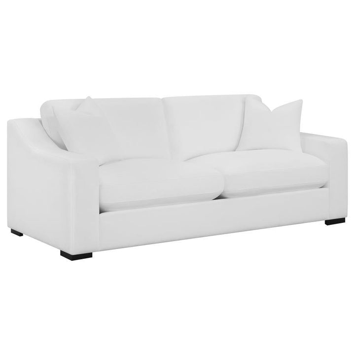 Ashlyn - Upholstered Sloped Arm Sofa - White Stationary Sofa modern furniture Contempo Furniture