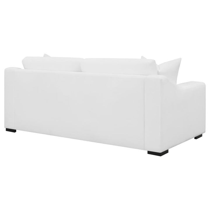 Ashlyn - Upholstered Sloped Arm Sofa - White Stationary Sofa modern furniture Contempo Furniture