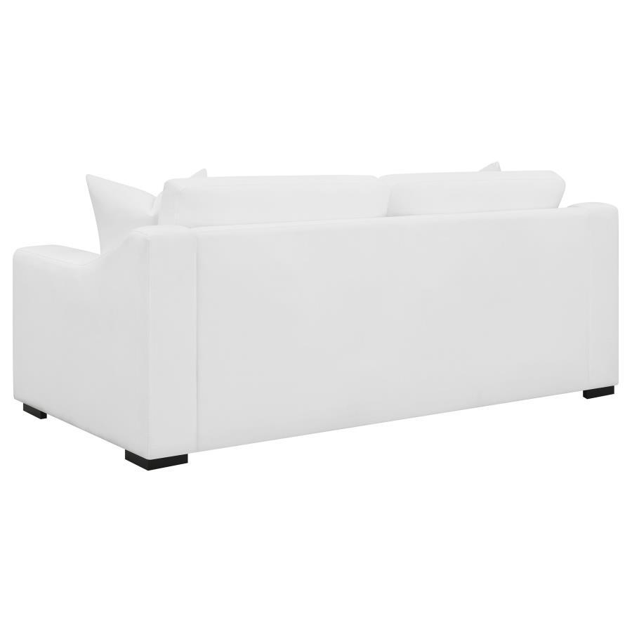 Ashlyn - Upholstered Sloped Arm Sofa - White Stationary Sofa modern furniture Contempo Furniture