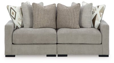 Aslan Court 2 - Piece Loveseat Sectional - Gray Stationary Sectional modern furniture Contempo Furniture