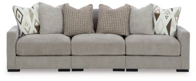 Aslan Court 3 - Piece Sofa Sectional - Gray Stationary Sectional modern furniture Contempo Furniture