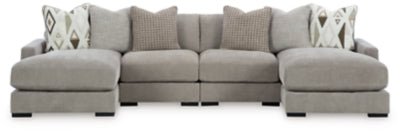 Aslan Court 4 - Piece Sofa Pit Sectional - Gray Stationary Sectional modern furniture Contempo Furniture
