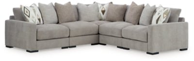 Aslan Court 5 - Piece Sectional - Gray Stationary Sectional modern furniture Contempo Furniture