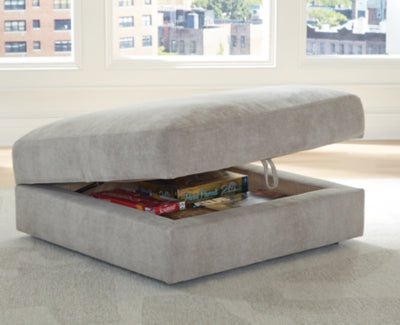 Aslan Court Ottoman With Storage - Gray Storage Ottoman modern furniture Contempo Furniture
