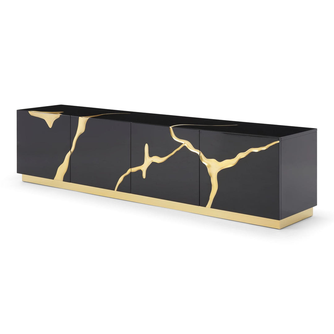Aspen - Modern Black & Gold TV Stand