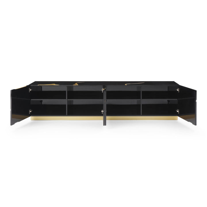 Aspen - Modern Black &amp; Gold TV Stand