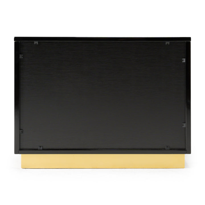 Aspen - Modern Wide Black and Gold Nightstand