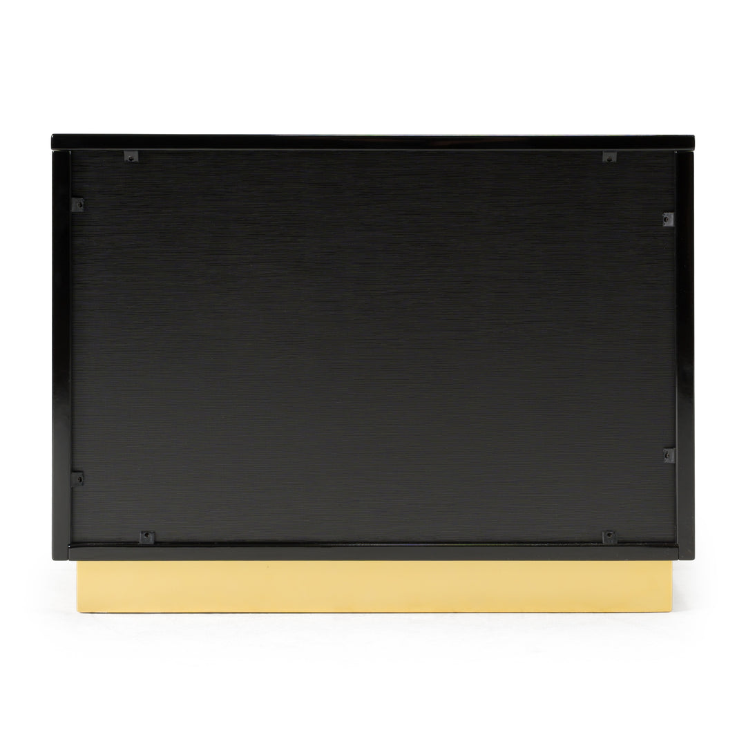 Aspen - Modern Wide Black and Gold Nightstand