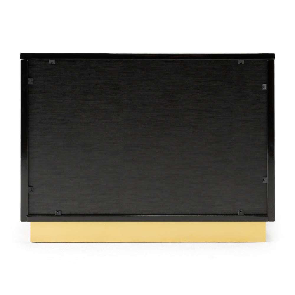 Aspen - Modern Wide Black and Gold Nightstand - View 5