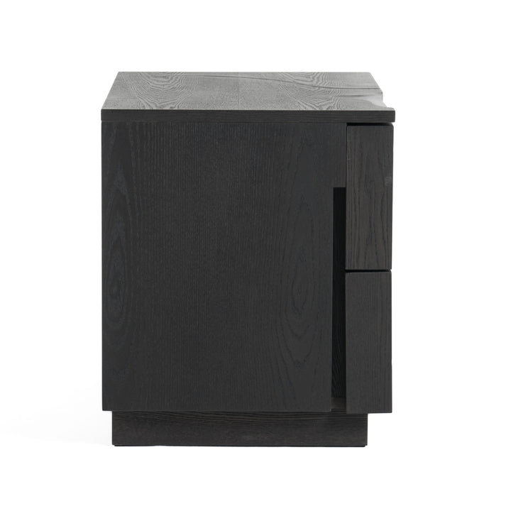 Aspen - Modern Matte Brown Ash &amp; Silver Nightstand