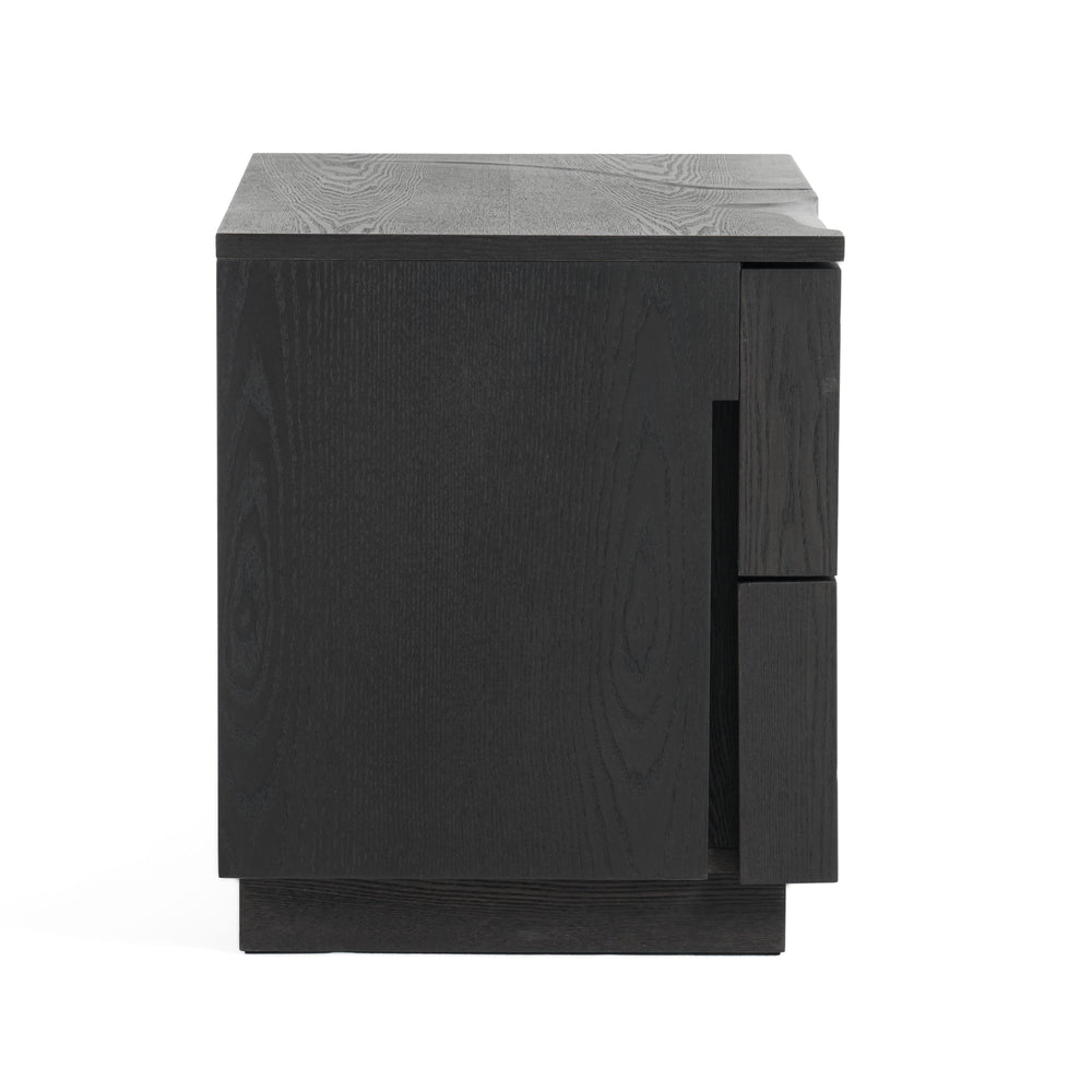 Aspen - Modern Matte Brown Ash & Silver Nightstand - View 5