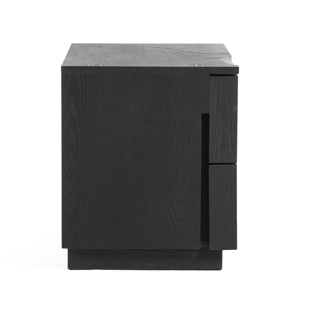 Aspen - Modern Matte Brown Ash & Silver Nightstand