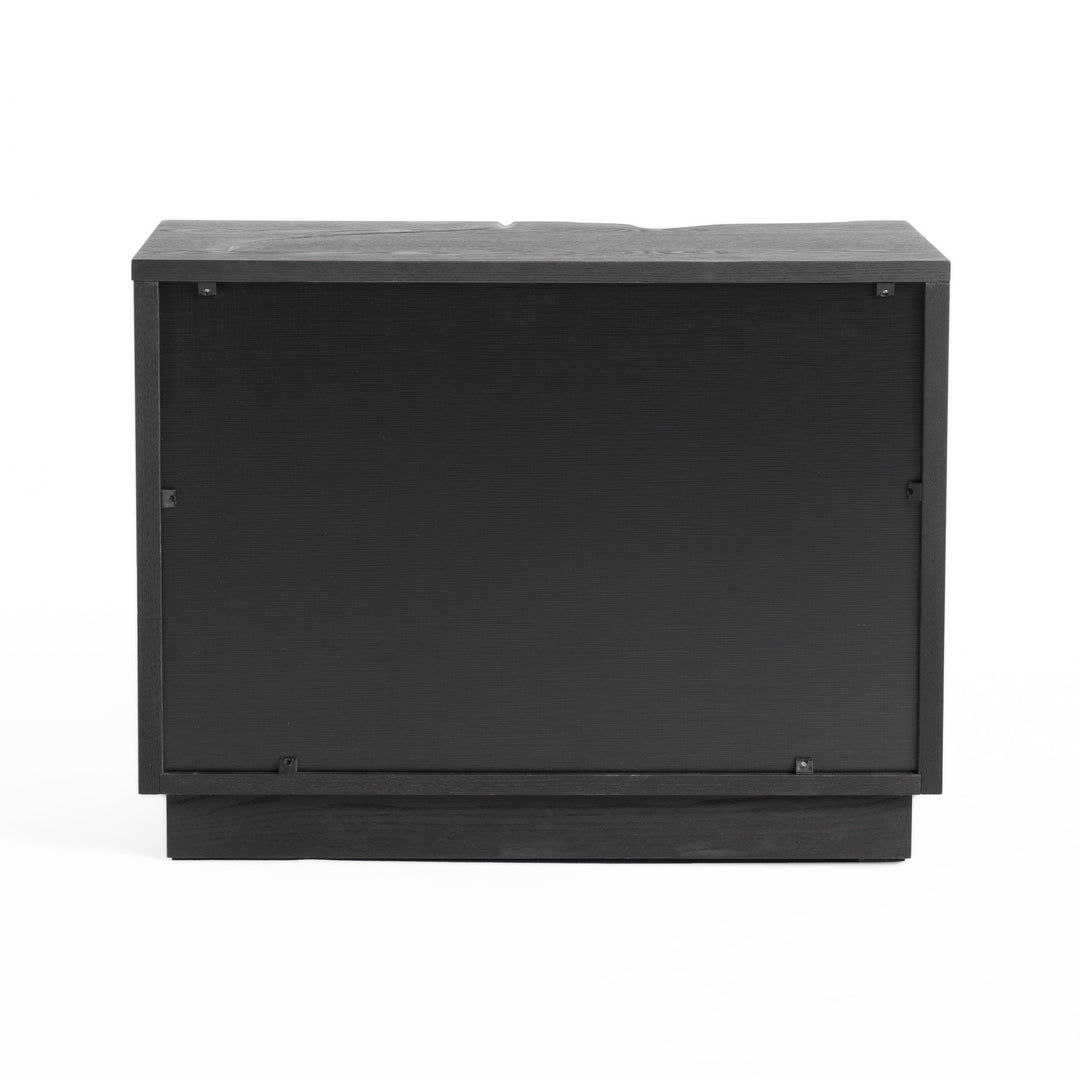 Aspen  Modern Matte Brown Ash & Silver Nightstand