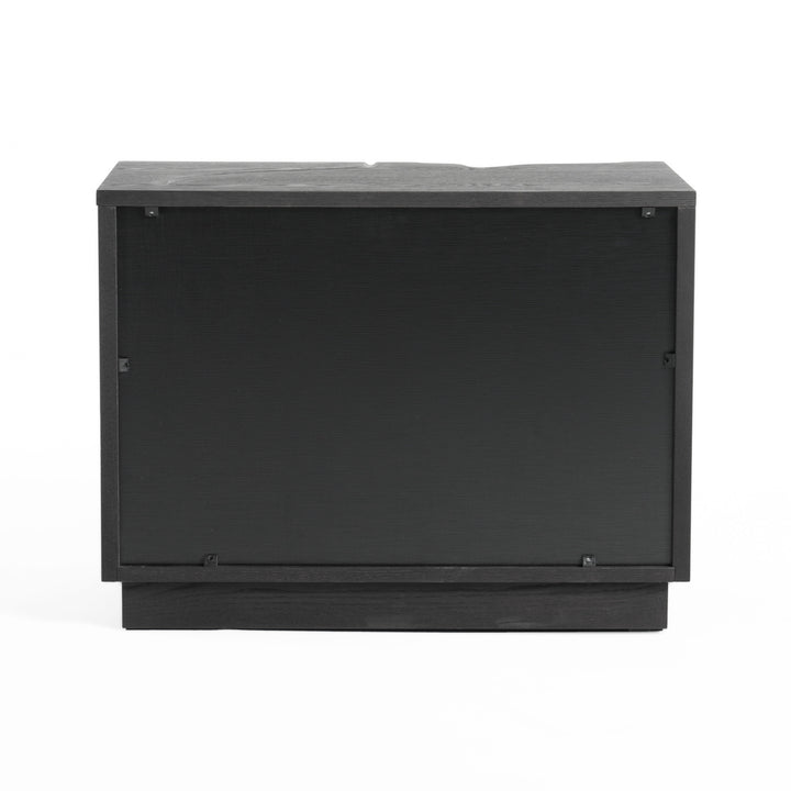 Aspen  Modern Matte Brown Ash & Silver Nightstand