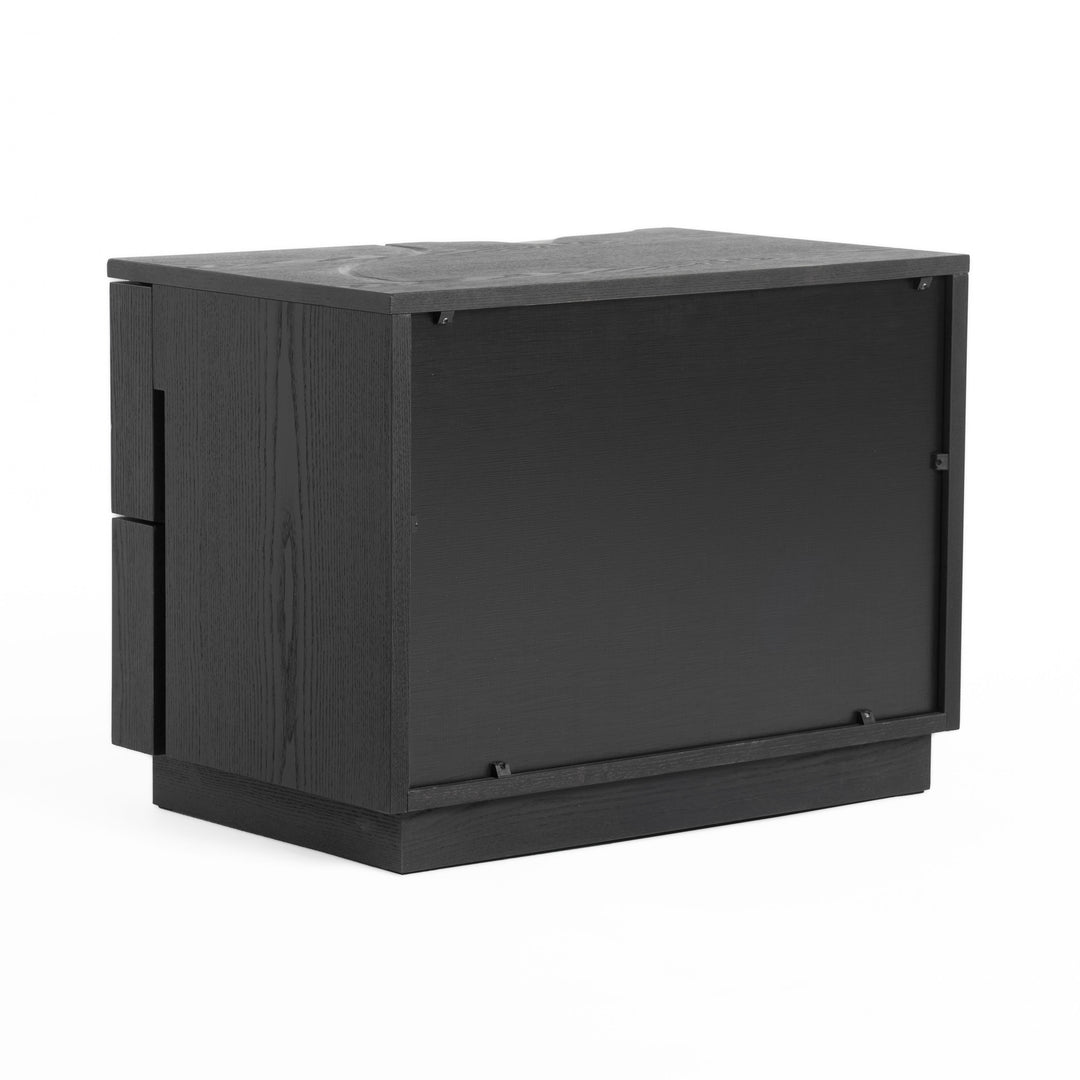 Aspen - Modern Matte Brown Ash & Silver Nightstand