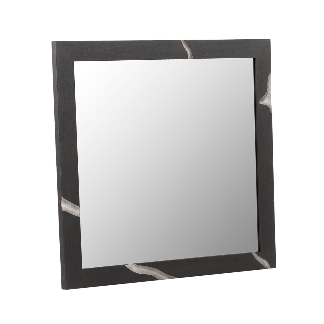 Aspen - Modern Matte Brown Ash & Silver Mirror