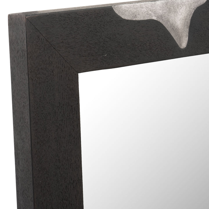 Aspen  Modern Matte Brown Ash & Silver Mirror