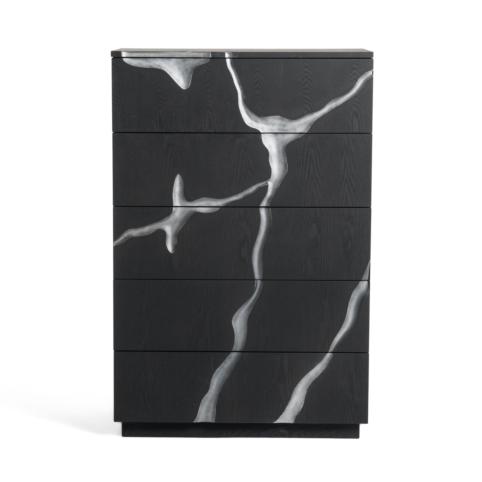 Aspen - Modern Matte Brown Ash  and  Silver Chest