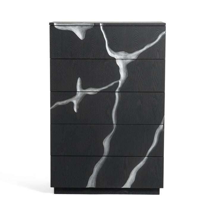 Aspen - Modern Matte Brown Ash &amp; Silver Chest
