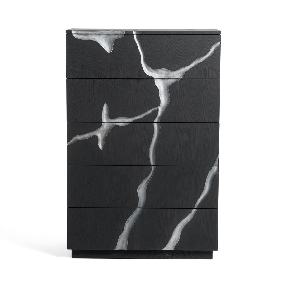 Aspen - Modern Matte Brown Ash & Silver Chest