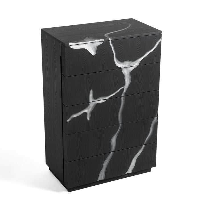 Aspen - Modern Matte Brown Ash &amp; Silver Chest