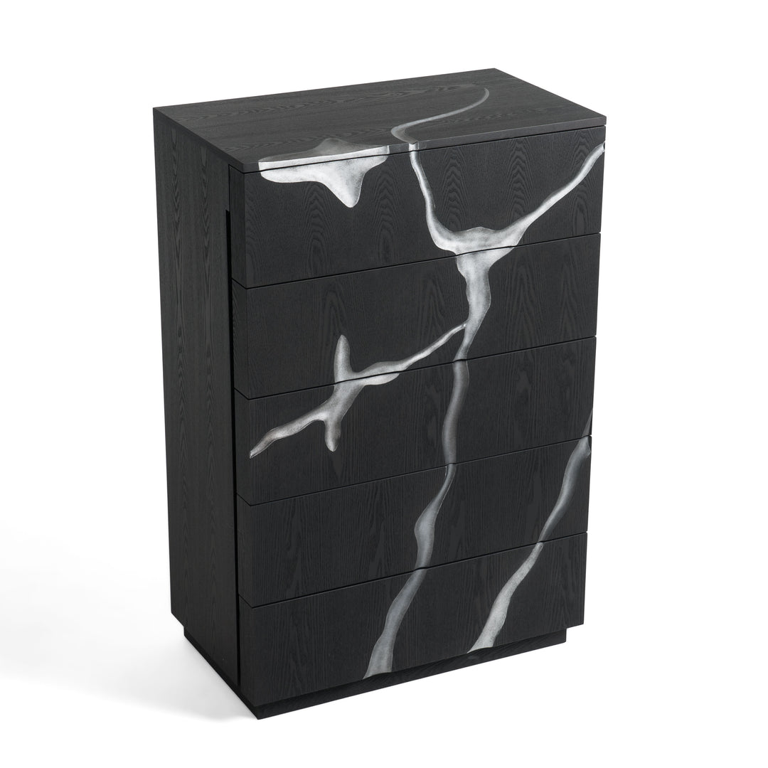 Aspen - Modern Matte Brown Ash & Silver Chest