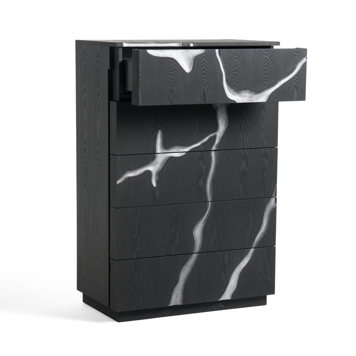 Aspen - Modern Matte Brown Ash &amp; Silver Chest