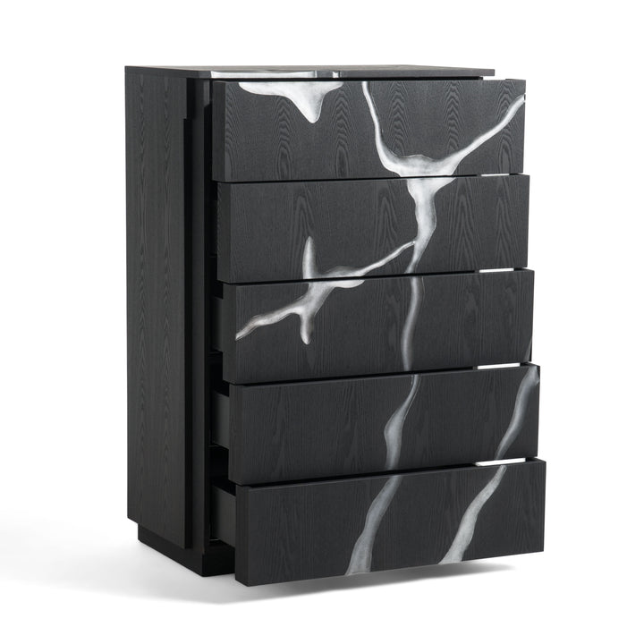 Aspen - Modern Matte Brown Ash &amp; Silver Chest