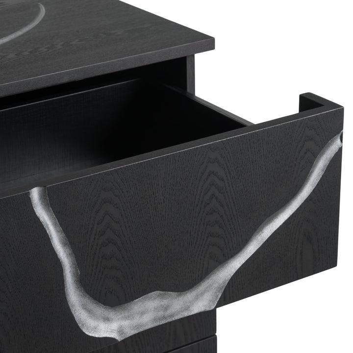 Aspen - Modern Matte Brown Ash &amp; Silver Chest