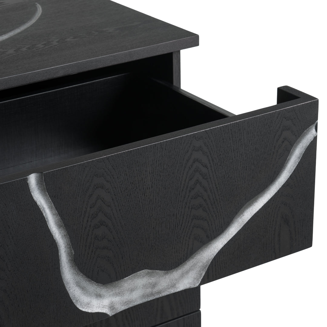 Aspen - Modern Matte Brown Ash & Silver Chest