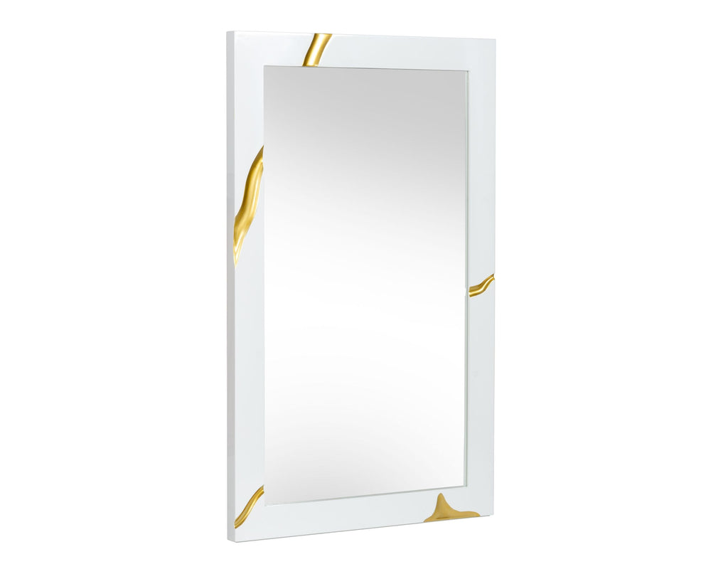 Aspen Modern White Mirror - View 2