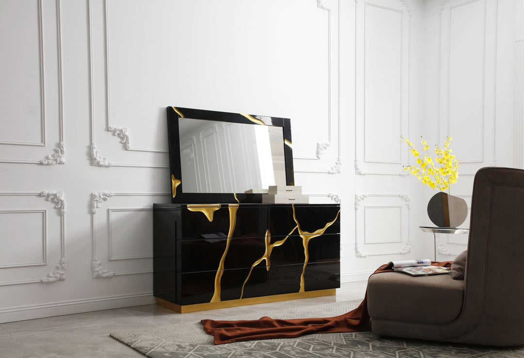 Aspen - Modern Black and Gold Dresser