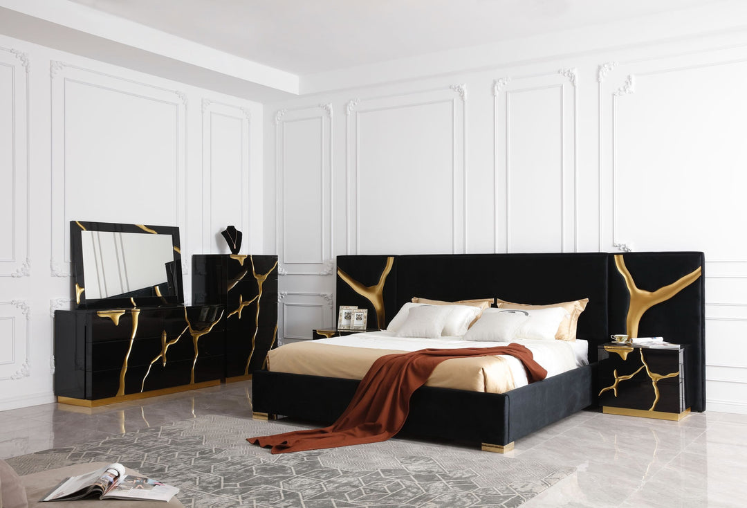 Aspen - Modern Black & Gold Chest