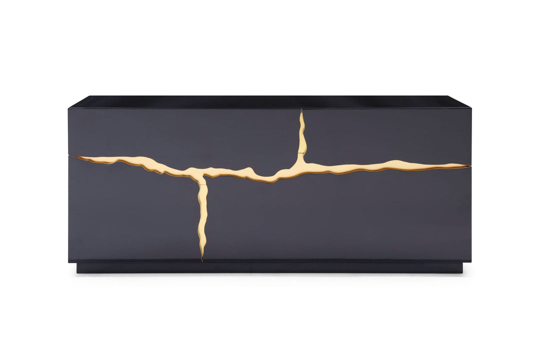 Aspen - Modern High Gloss Black & Gold Buffet