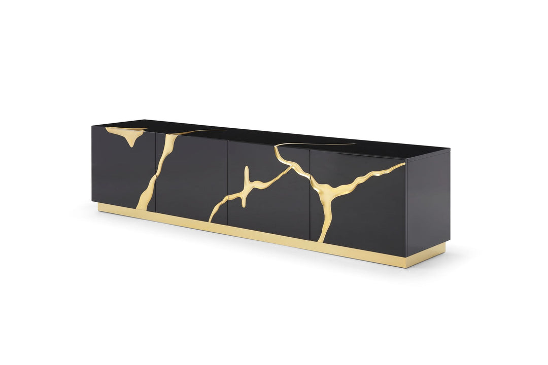 Aspen - Modern Black & Gold TV Stand