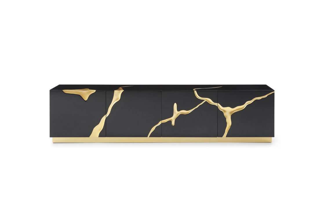 Aspen - Modern Black & Gold TV Stand
