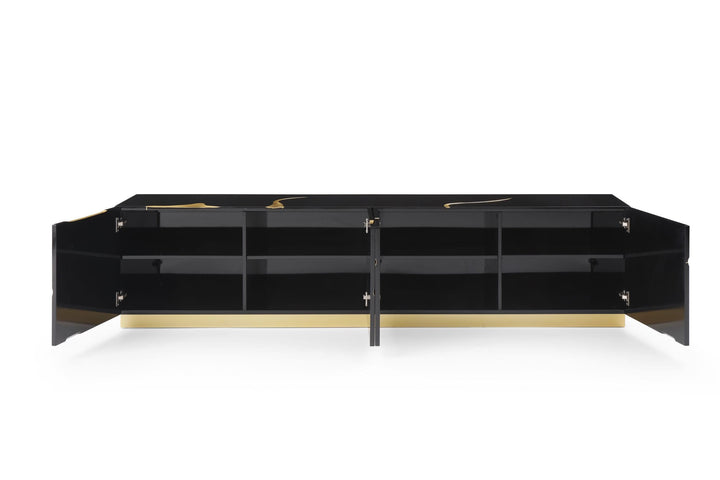 Aspen - Modern Black &amp; Gold TV Stand