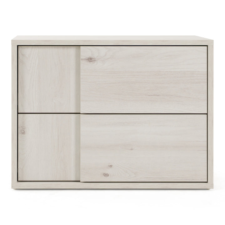 Asus - Italian Modern White Washed Oak Nightstand