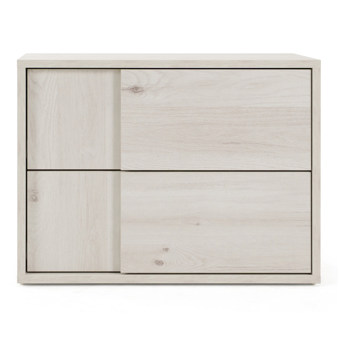 Asus - Italian Modern White Washed Oak Nightstand