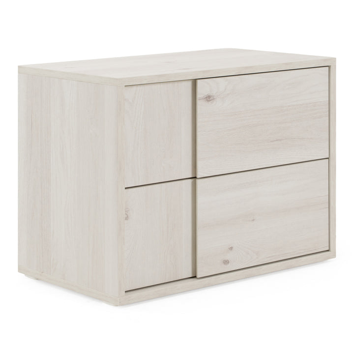 Asus - Italian Modern White Washed Oak Nightstand