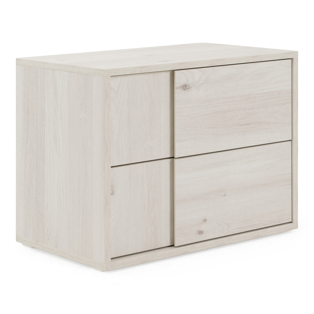 Asus - Italian Modern White Washed Oak Nightstand